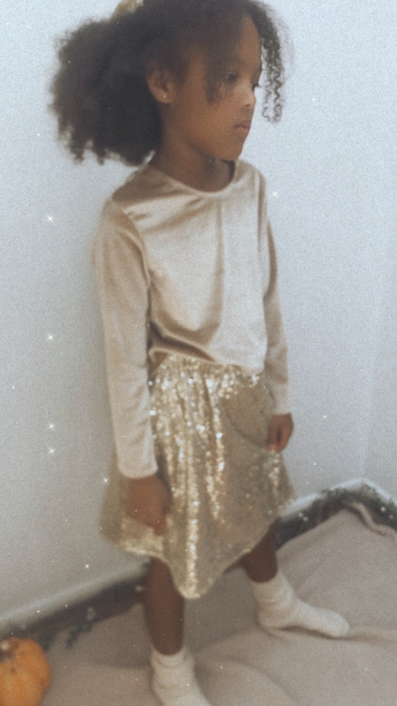 Gold sequin skirt toddler hotsell