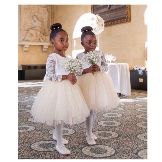 Long sleeve dress with tulle skirt sales
