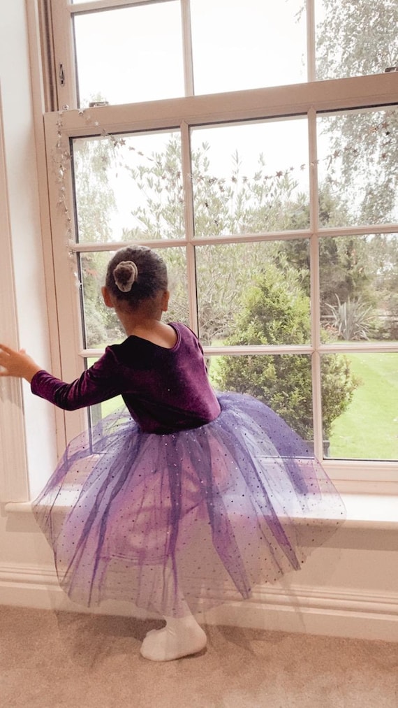 Handmade purple Handmade Long Sleeve Velvet Sparkly Tutu Dress Handmade purple Handmade Long Sleeve Velvet Sparkly Tutu Dress