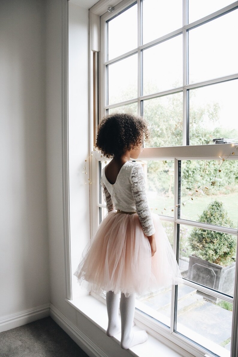 Handmade Sheer Long Sleeve Lace Pearl Button Leotard Flower Etsy