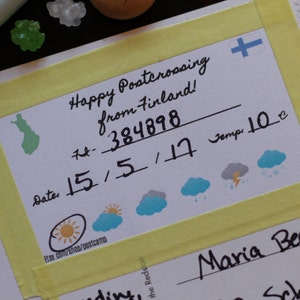 FINNLAND Postcrossing Labels - Personalisiere Postkarten mit Postcrossing ID, Datum & Wetter!