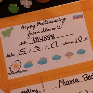 SLOWENIEN Postcrossing Labels - Personalisiere Postkarten mit Postcrossing ID, Datum & Wetter!