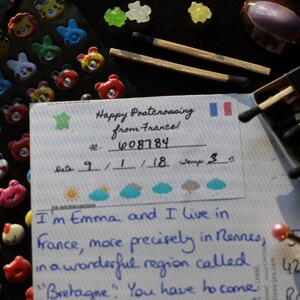Étiquettes Postcrossing FRANCE - Personnalisez les cartes postales avec l'identifiant Postcrossing, la date et la météo !