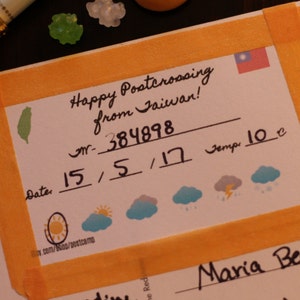 TAIWAN Postcrossing Labels - Personalisiere Postkarten mit Postcrossing ID, Datum & Wetter!
