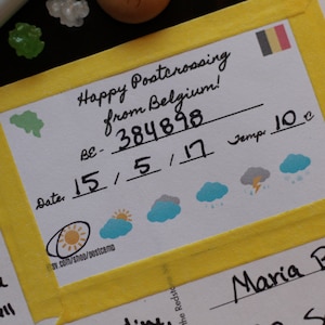 BELGIEN Postcrossing Labels - Personalisiere Postkarten mit Postcrossing ID, Datum & Wetter!
