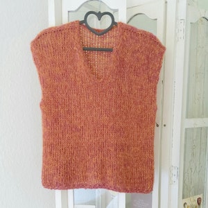 Alpaca/Silk: Hand-knitted V-neck sweater/pullover, fluffy, light, spring summer color selection