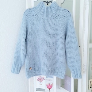 Alpaca/Silk: Hand-knitted, sweater, fluffy, light, warm color selection
