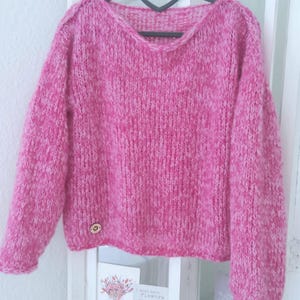 Alpaca/Silk: Hand-knitted, sweater, fluffy, light, warm color selection