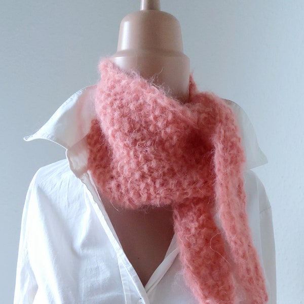 Stole small, delicate, hand knit, fluffy, small scarf, Sophie scarf