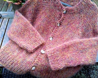 Mohair /Seide Strickjacke, Brautjacke, Hochzeit , Abendjacke Sommer ,handgestrickt