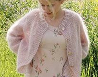 Mohair /Seide Strickjacke, Brautjacke, Hochzeit , Abendjacke Sommer ,handgestrickt