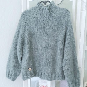 Alpaca/Silk: Hand-knitted, sweater, fluffy, light, warm color selection