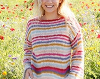 Alpaka/Seide: Handgestrickt,Pullover,flauschig, leicht,Frühling Sommer Farbauswahl