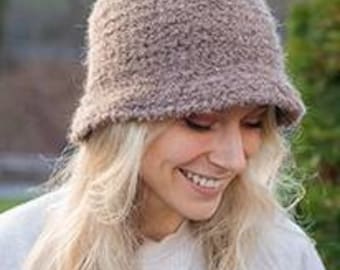 Bouclé, silk, fisherman's hat, bucket hat, hat, soft, fluffy, warm, hand-crocheted, scratch-free