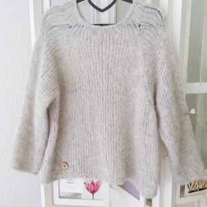 Ready to ship: Unisex, Alpaca/Silk hand-knitted, sweater, fluffy, light, women, teens, men