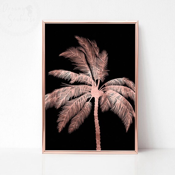 Rose Gold Wall Decor Tropical Poster Printable Palm Print S Art Tree