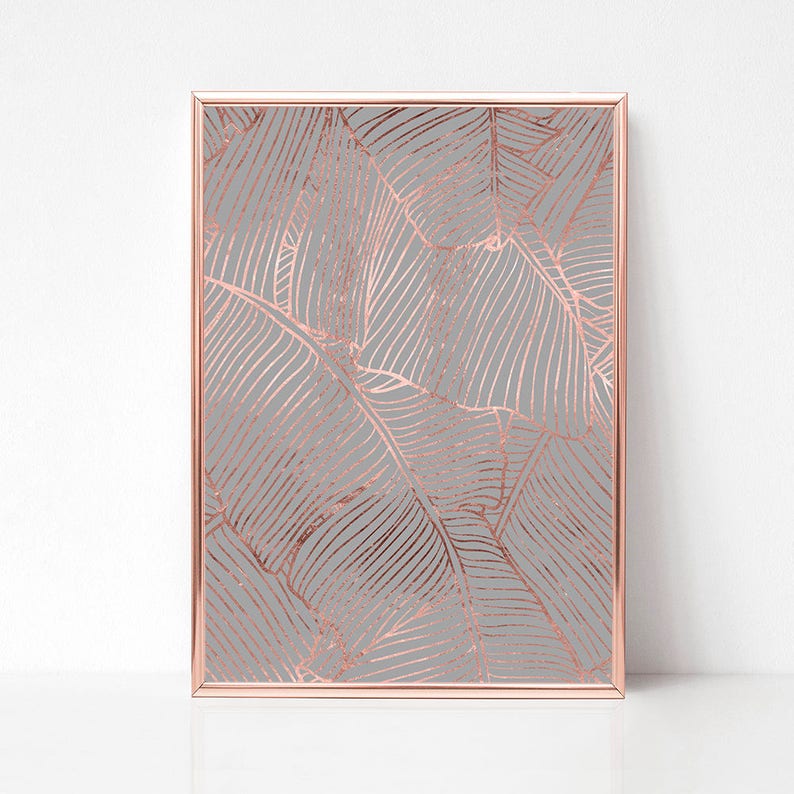 Rose Gold Printable Rose Gold Print Art Rose Gold Foil Etsy