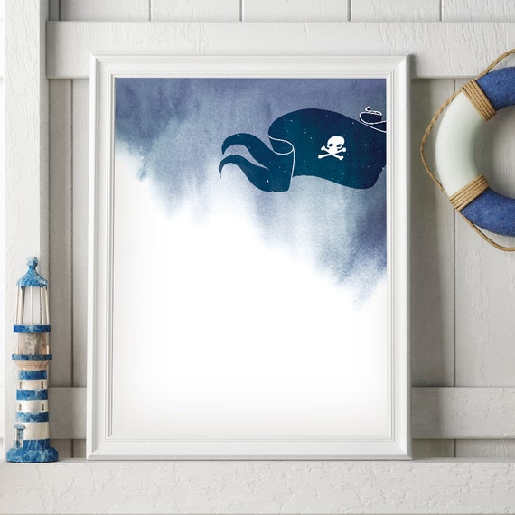 Printable Pirate Ship Decor Pirate Bedroom Decor Nautical Wall Poster Kids Bathroom Art Pirate Birthday Nautical Bathroom Art Poster