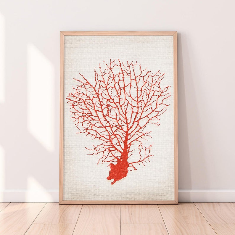 Printable Coral Art Coral Wall Art Print Beach Printable Etsy