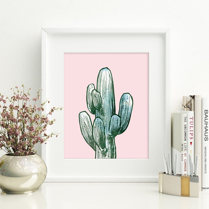 Large Cactus Print Printable Cactus Poster Succulent Print Etsy