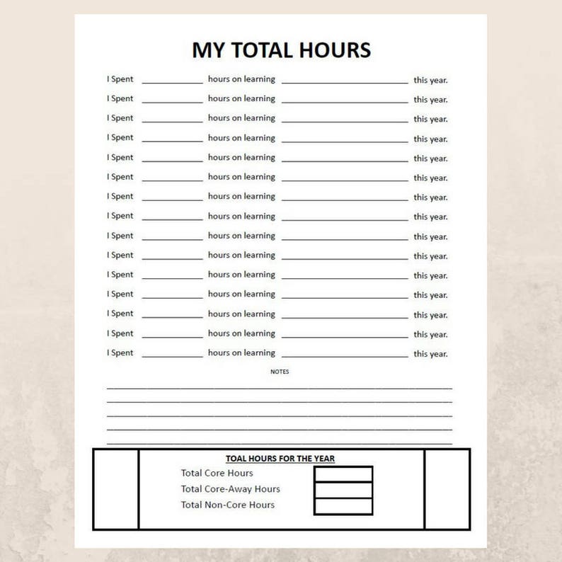 Home School Planner Hour Log Printable | Etsy