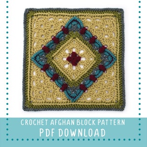 Crochet Pattern - Hope Spring Afghan Block Granny Square Sampler Square by Polly Plum