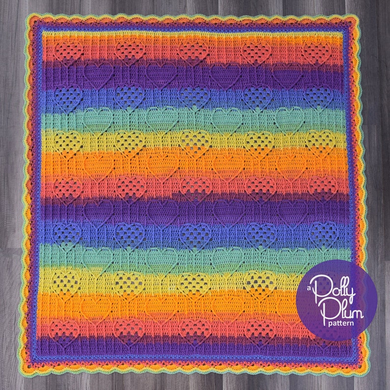 Crochet Pattern - I Heart Granny - Crochet Pattern - Baby Blanket image 6