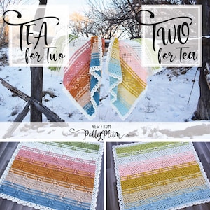 Crochet Pattern - Tea for Two and Two for Tea - 2 Crochet Afghan Patterns Pack by Polly Plum