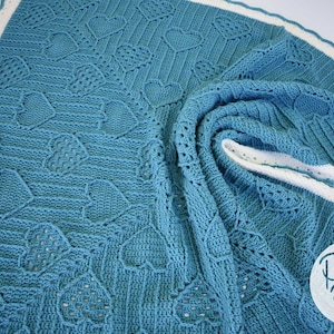 Patrón de crochet - I Heart Grandma Squared - Patrón afgano de crochet