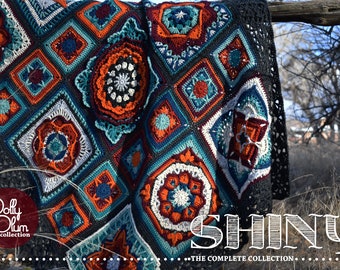 Crochet Pattern - Shiny Crochet Afghan Block Collection - by Polly Plum