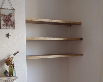 2 x Rustic Floating Shelves | Wall Shelf | Shelving | Shelves | Scaffold Board