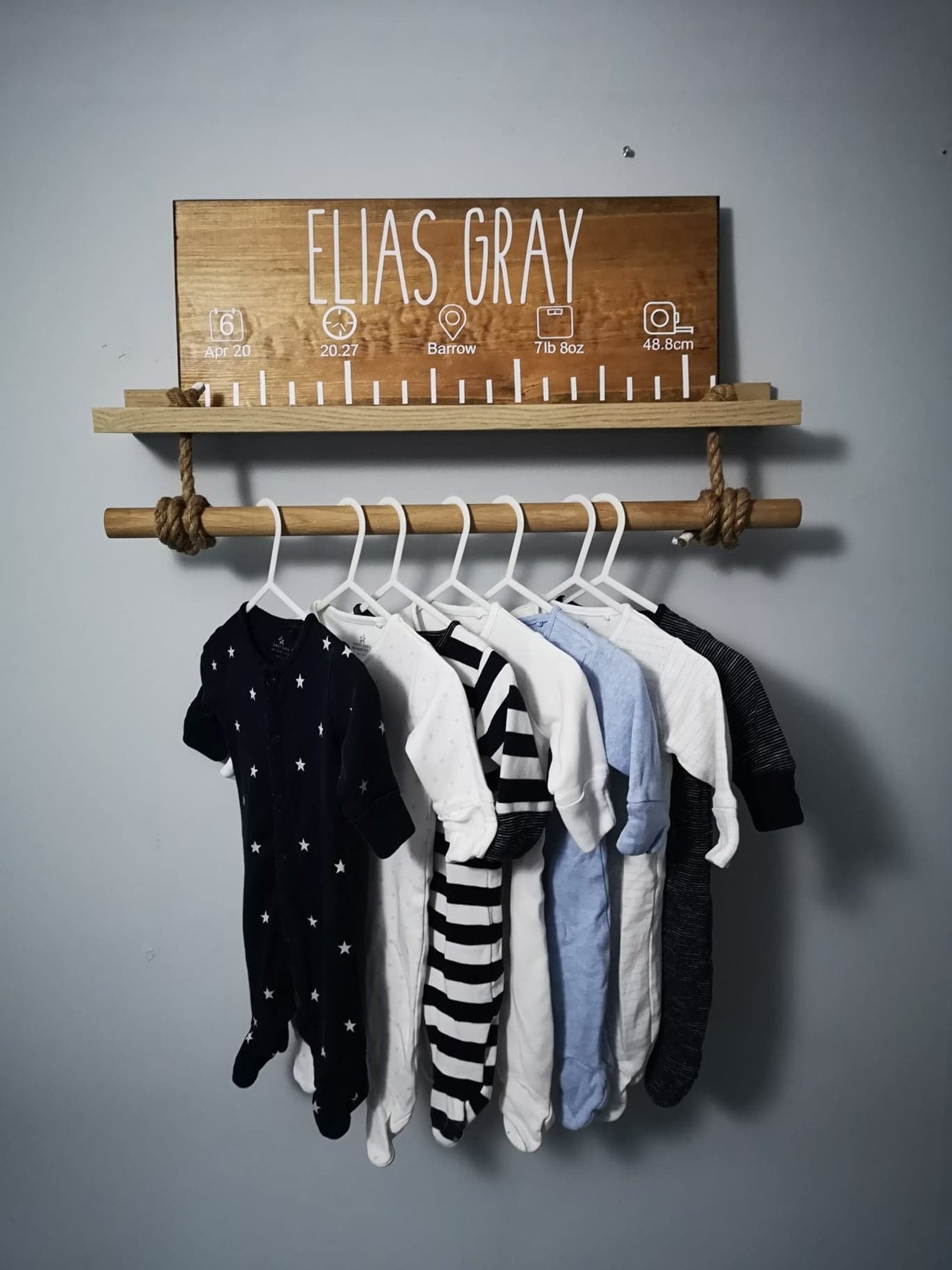 Nursery Shelf Clothes Hanger Oak Shelf Shelf Etsy UK