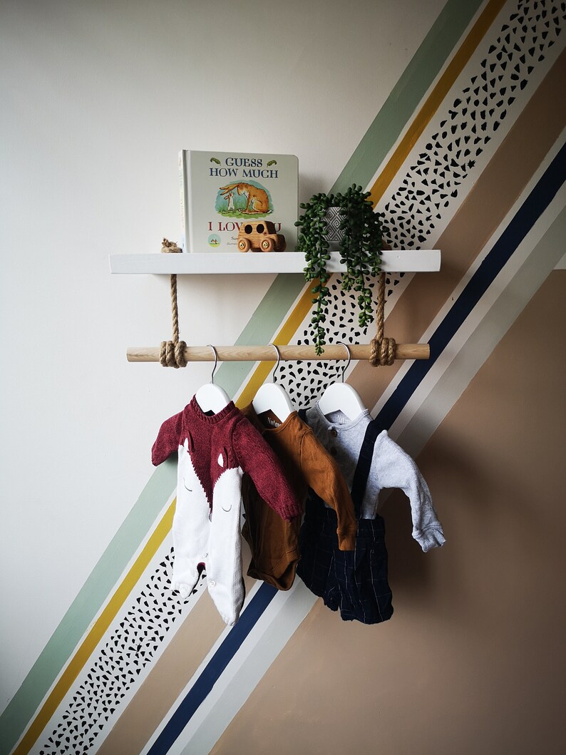 2 X White Floating Shelves With Rail Nursery Shelf With Rail Etsy UK