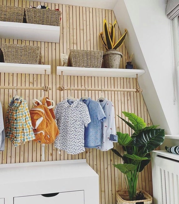2 X White Floating Shelves With Rail Nursery Shelf With Rail Etsy UK