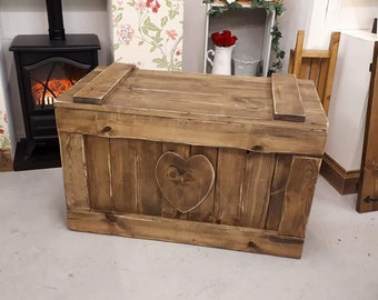 Wooden Toy Box made from sustainably sourced timber with rope handles and weighing 35kg