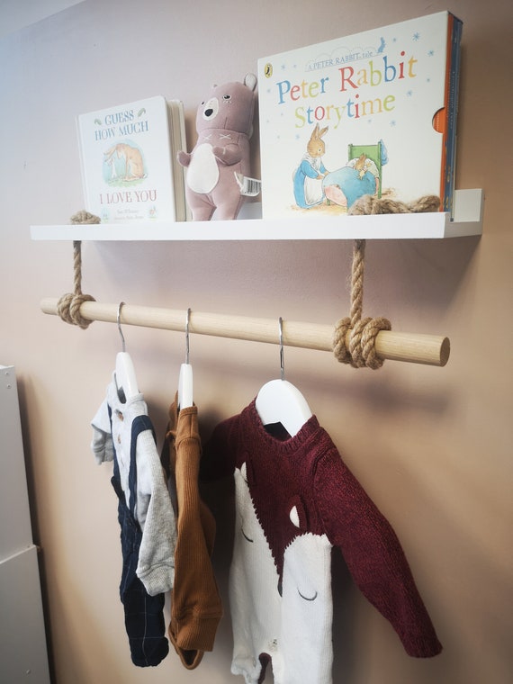 Nursery Shelf Clothes Hanger Oak Shelf Shelf Etsy UK