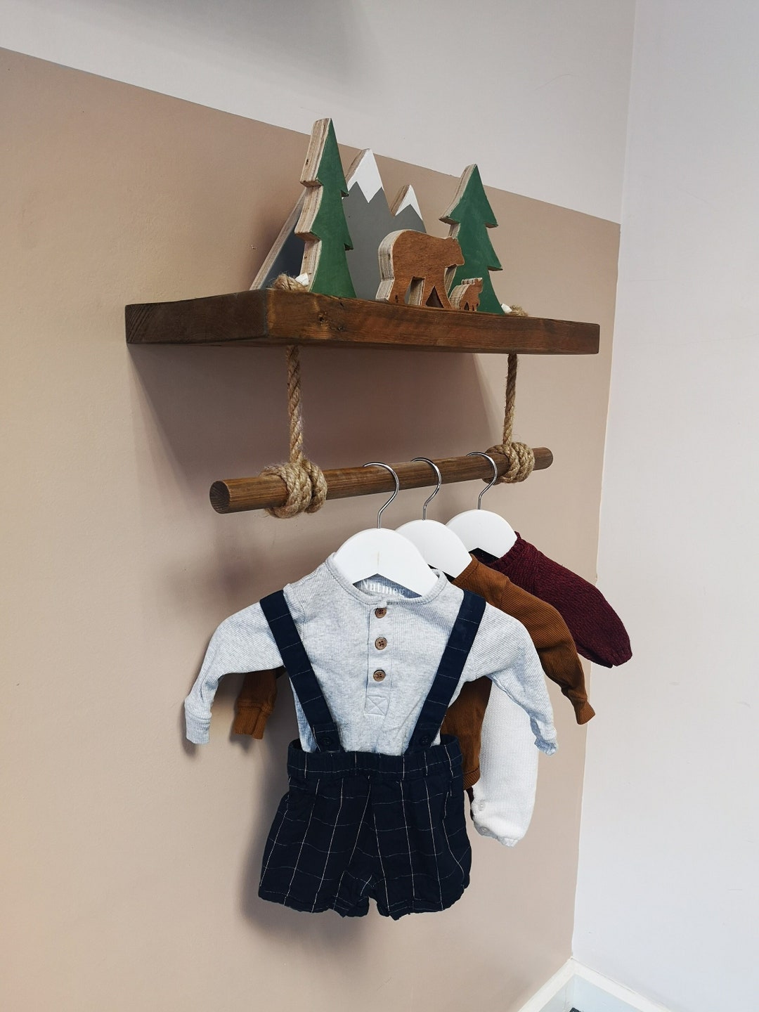 Nursery Clothes Hanger Nursery Shelf Floating Shelf With Etsy UK