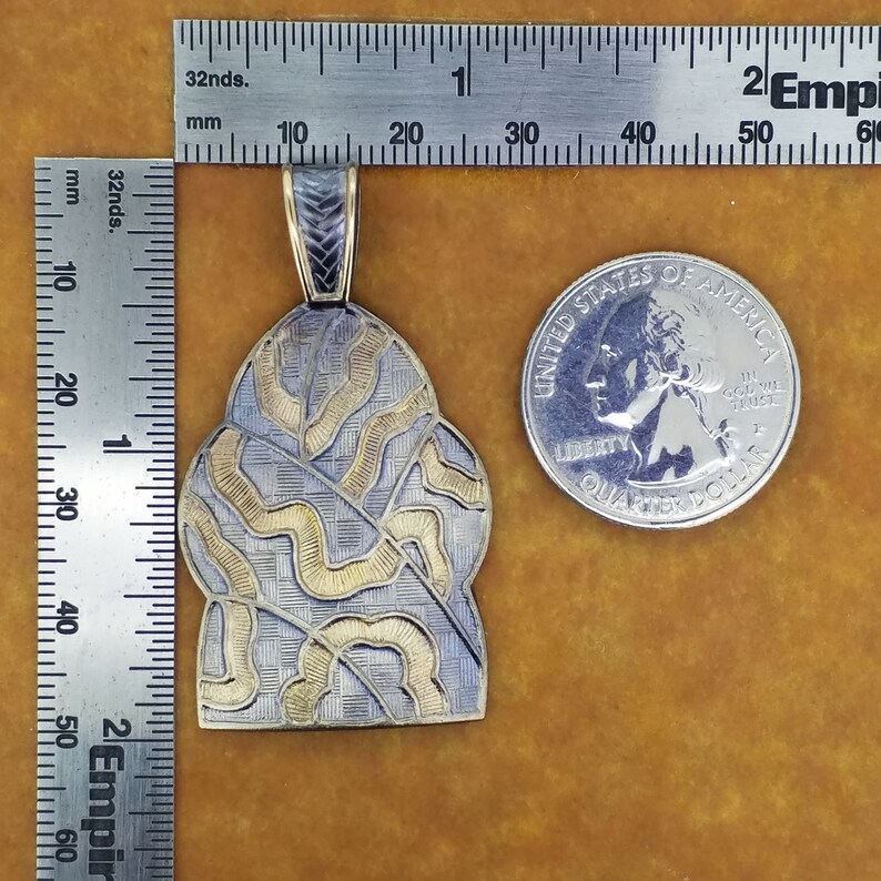 FALL SALE Keum Boo Pendant, Japanese Inspired, Yellow Jackets Bee Hive