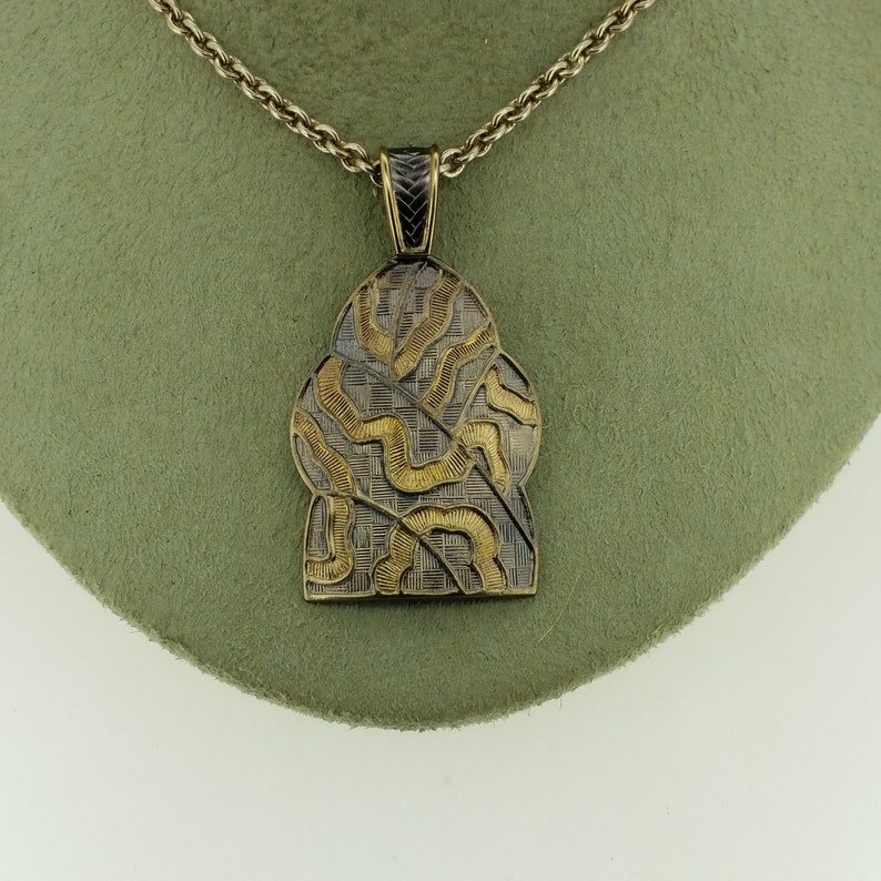 FALL SALE Keum Boo Pendant, Japanese Inspired, Yellow Jackets Bee Hive