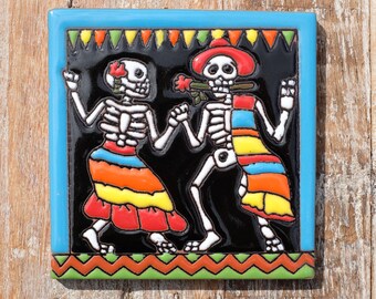 Mexican Tile Relief Skeleton Fandango - Etsy