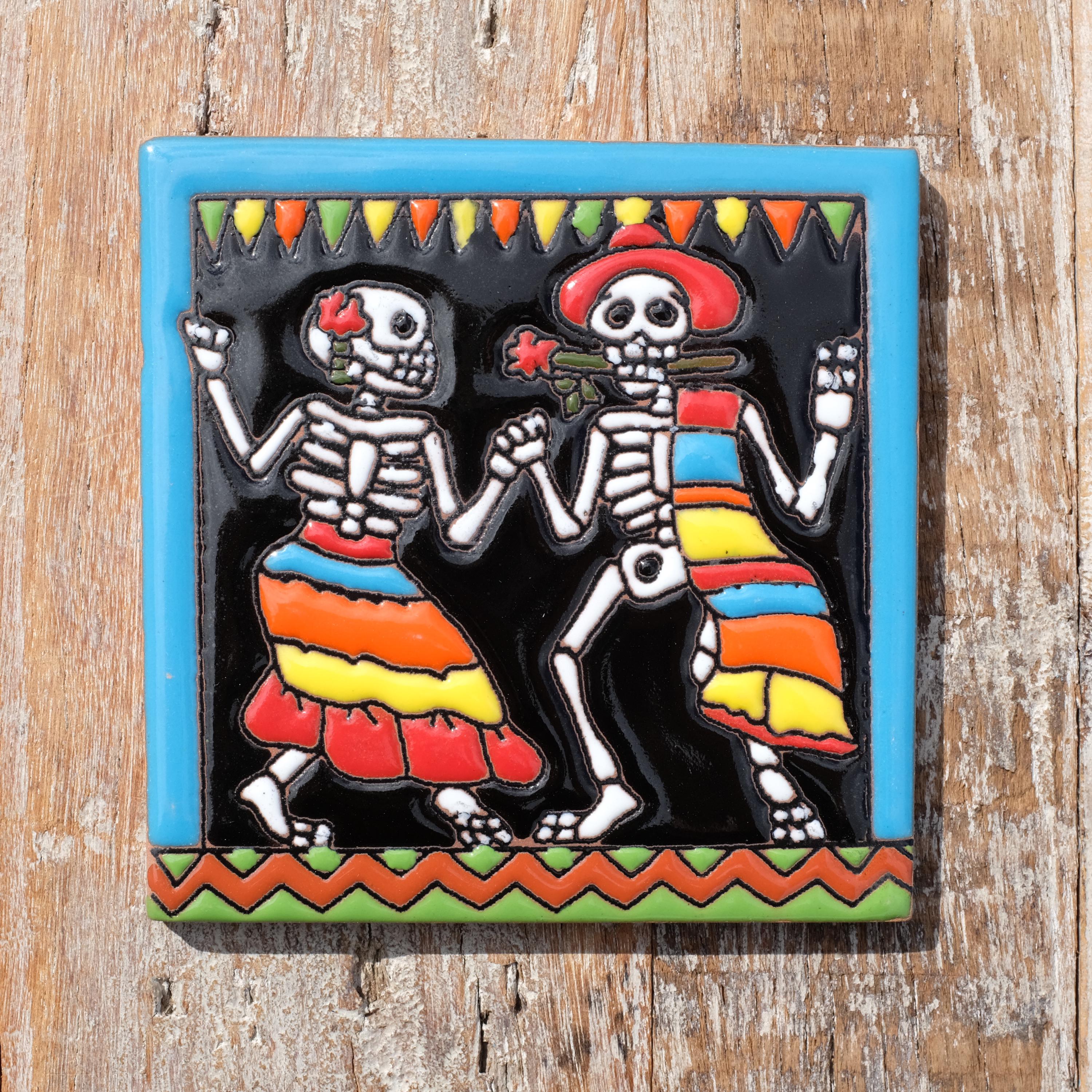 Mexican Tile Relief Skeleton Fandango - Etsy