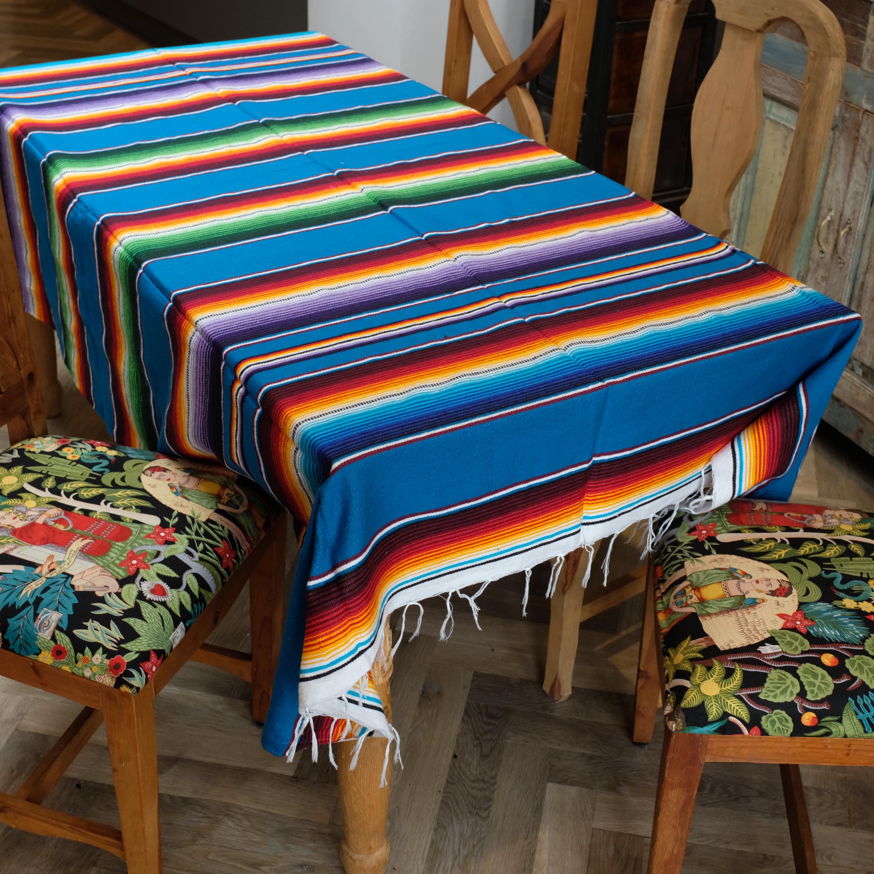 Mexican Serape Blanket - Blue - Etsy