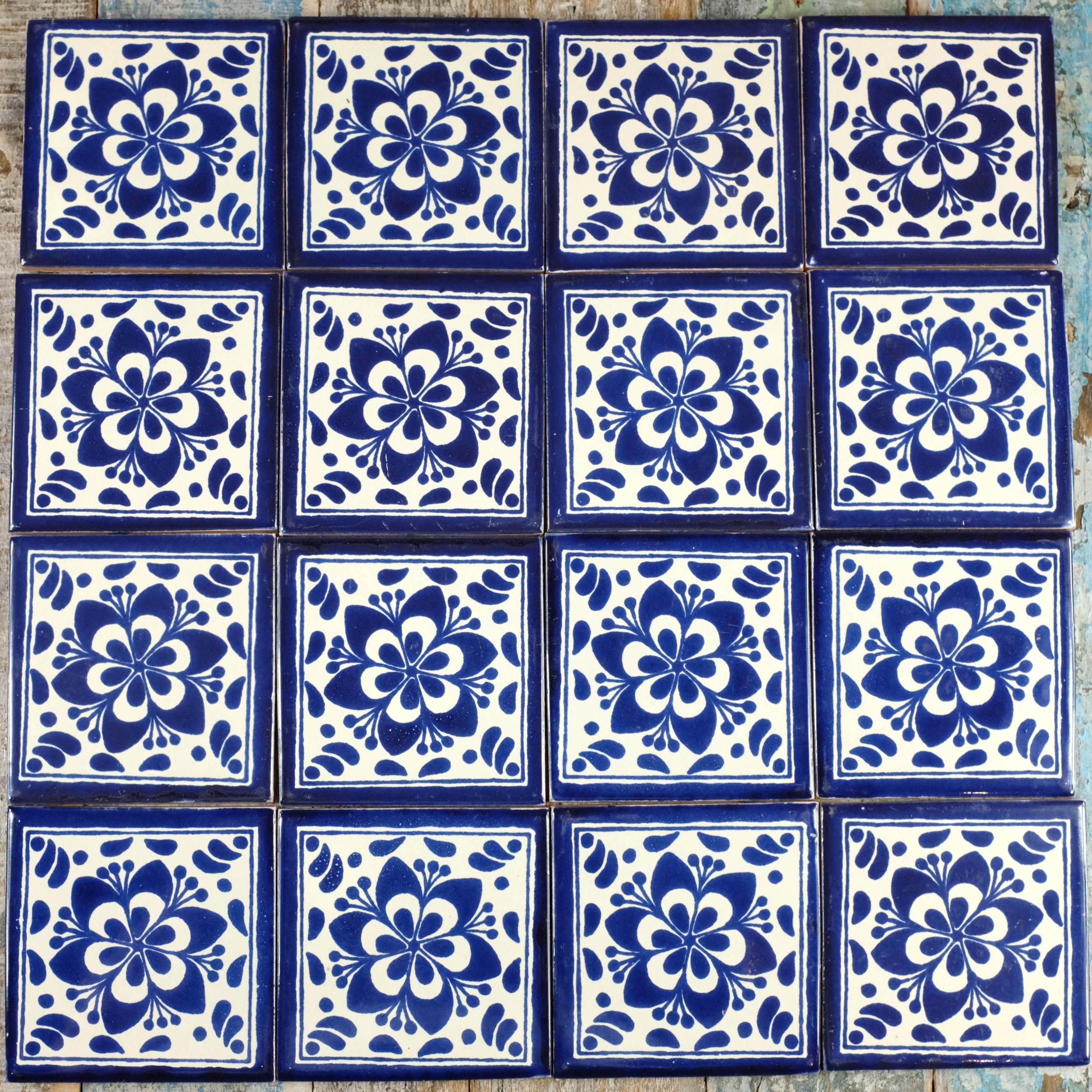 Mexican Wall Tiles LARGE Jardin Azul - Etsy