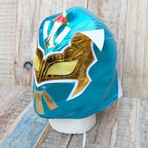 Mexican Lucha Libre Wrestling Mask - SIN CARA blue/gold