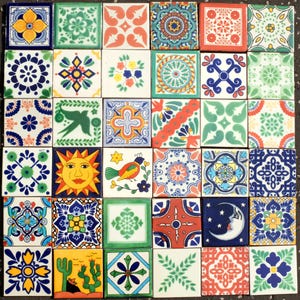 Mexican Tile Set of 36 Individual Tiles Large PATCHWORK