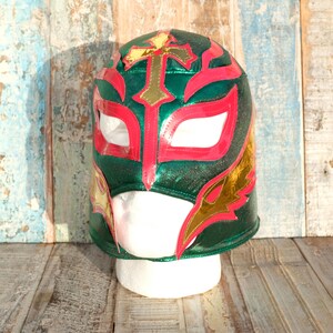 Mexican Lucha Libre Wrestling Mask - Rey Mysterio Green/Red/Gold