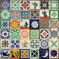 Mexican Tile Set of 36 Individual Tiles Large PATCHWORK DOS