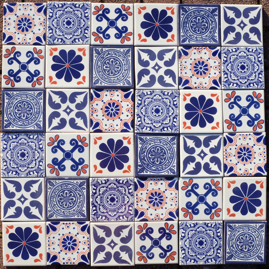 Mexican Tile Set of 36 Individual Tiles Large CALI MIX - Etsy