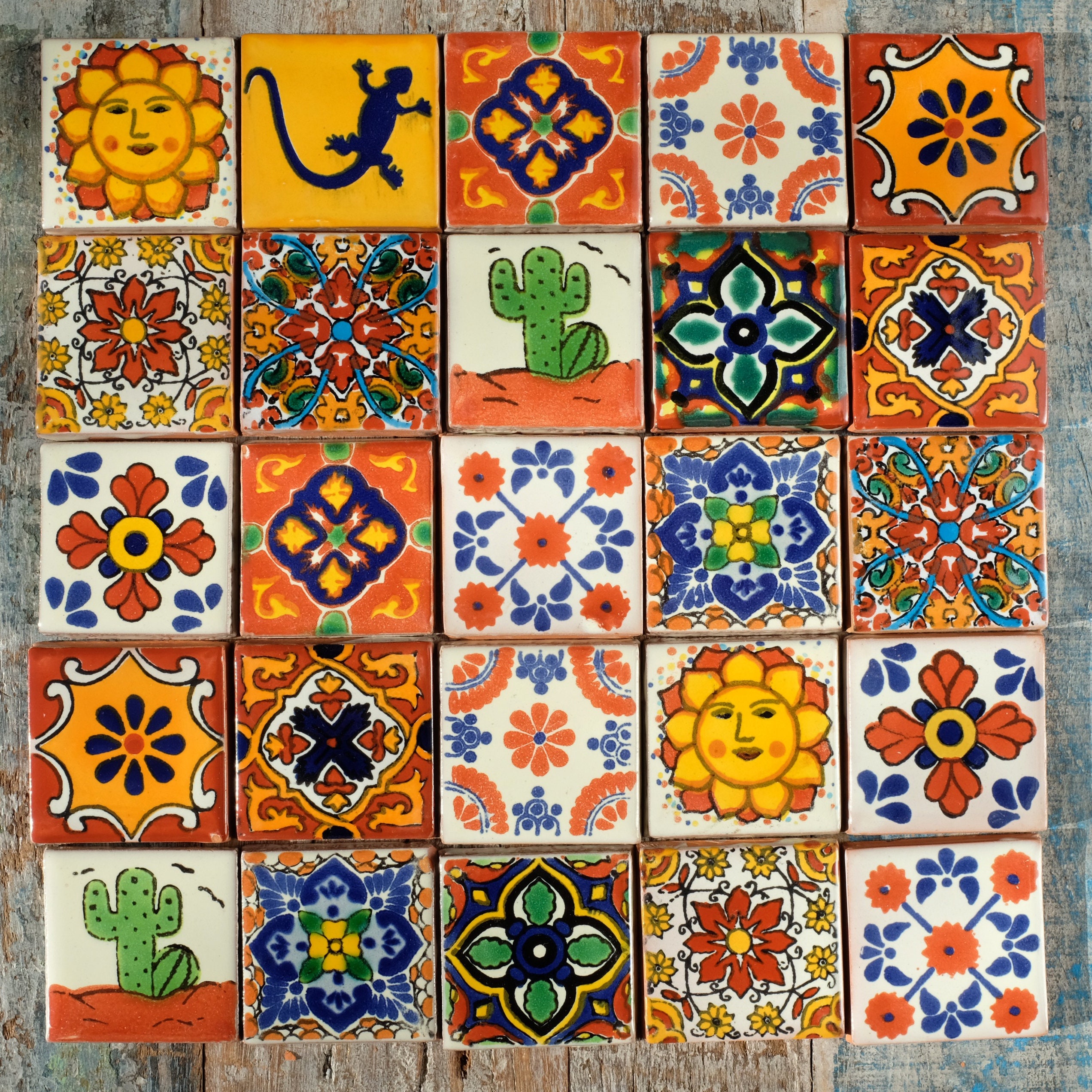 Mexican Tile Set of 25 SMALL Tiles 5cm x 5cm TACO25 SUNSHINE Etsy