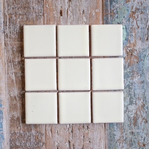 Mexican Tile Set of 9 SMALL Tiles 5cm x 5cm Blanco off white